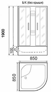 Душевая кабина Parly TMF911 без крыши 85x85см белый